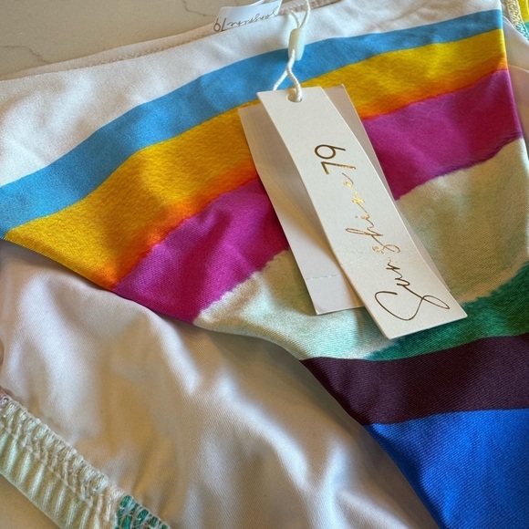 NWT Sunshine79 High Cut Embellished Rainbow Bikini Bottom / size 10 - Picture 10 of 10